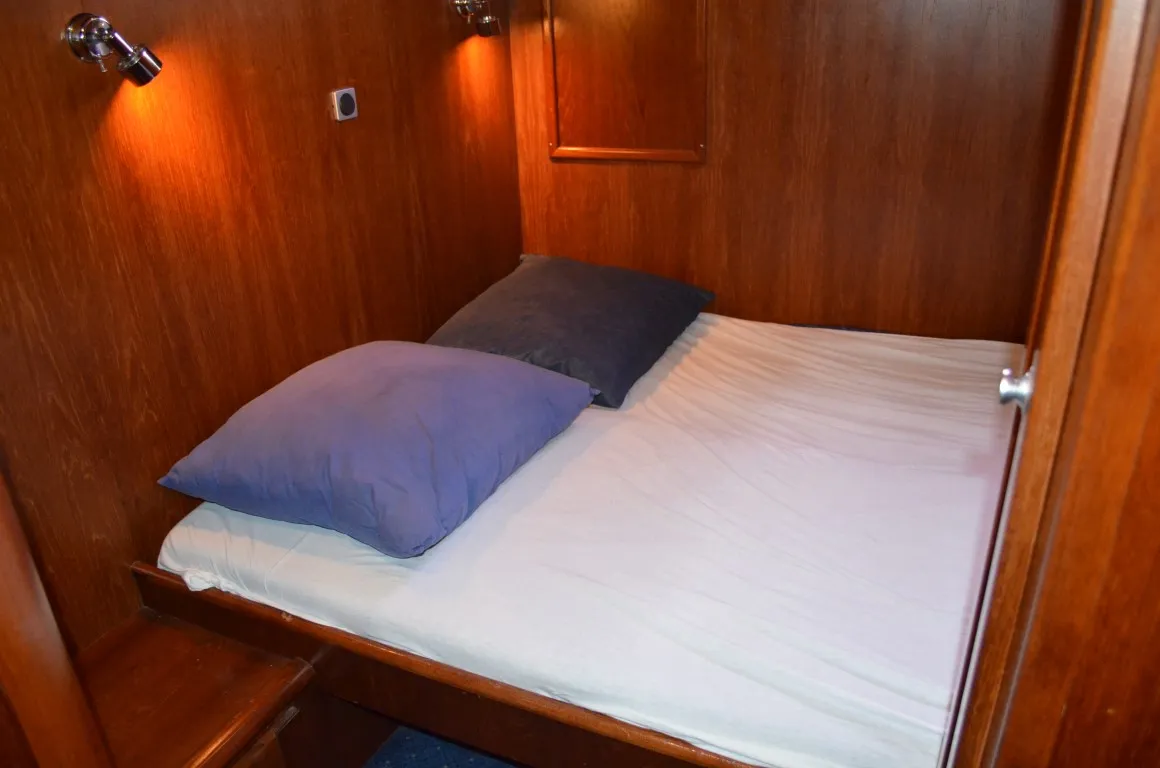 Cabin on De Drait Classicline 1300, a motorboat at Woudsend, Netherlands