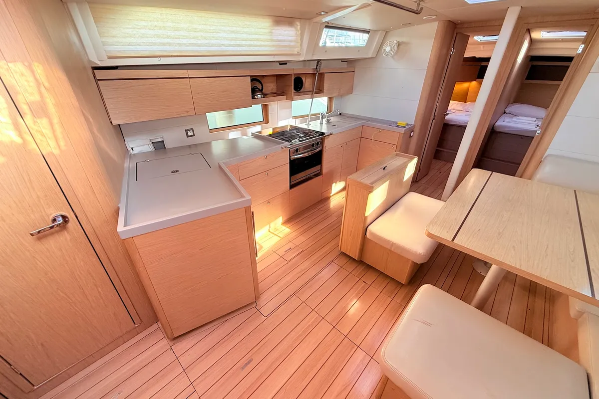 Galley of Sara, a Beneteau Oceanis 46.1 sailboat at Općina Sukošan, Croatia