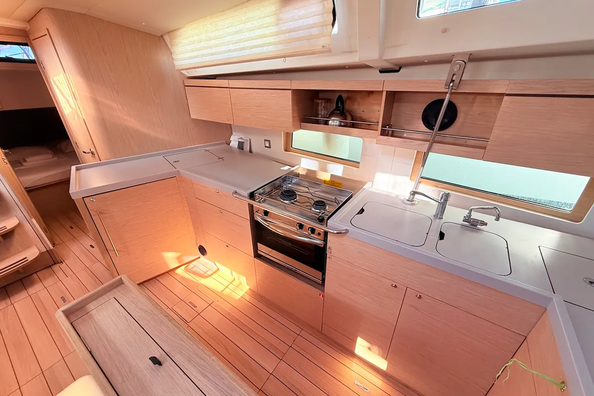 Galley of Sara, a Beneteau Oceanis 46.1 sailboat at Općina Sukošan, Croatia
