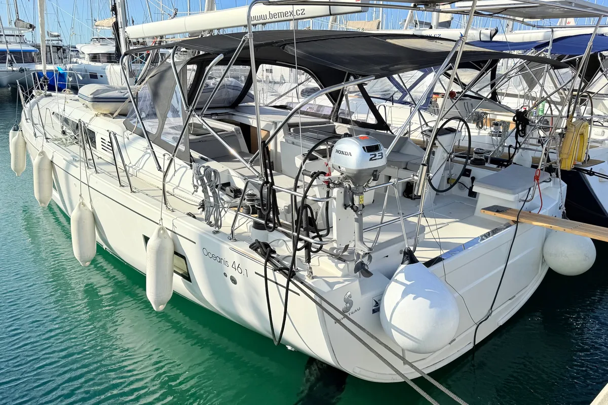 Exterior view of Sara, a Beneteau Oceanis 46.1 sailboat at Općina Sukošan, Croatia