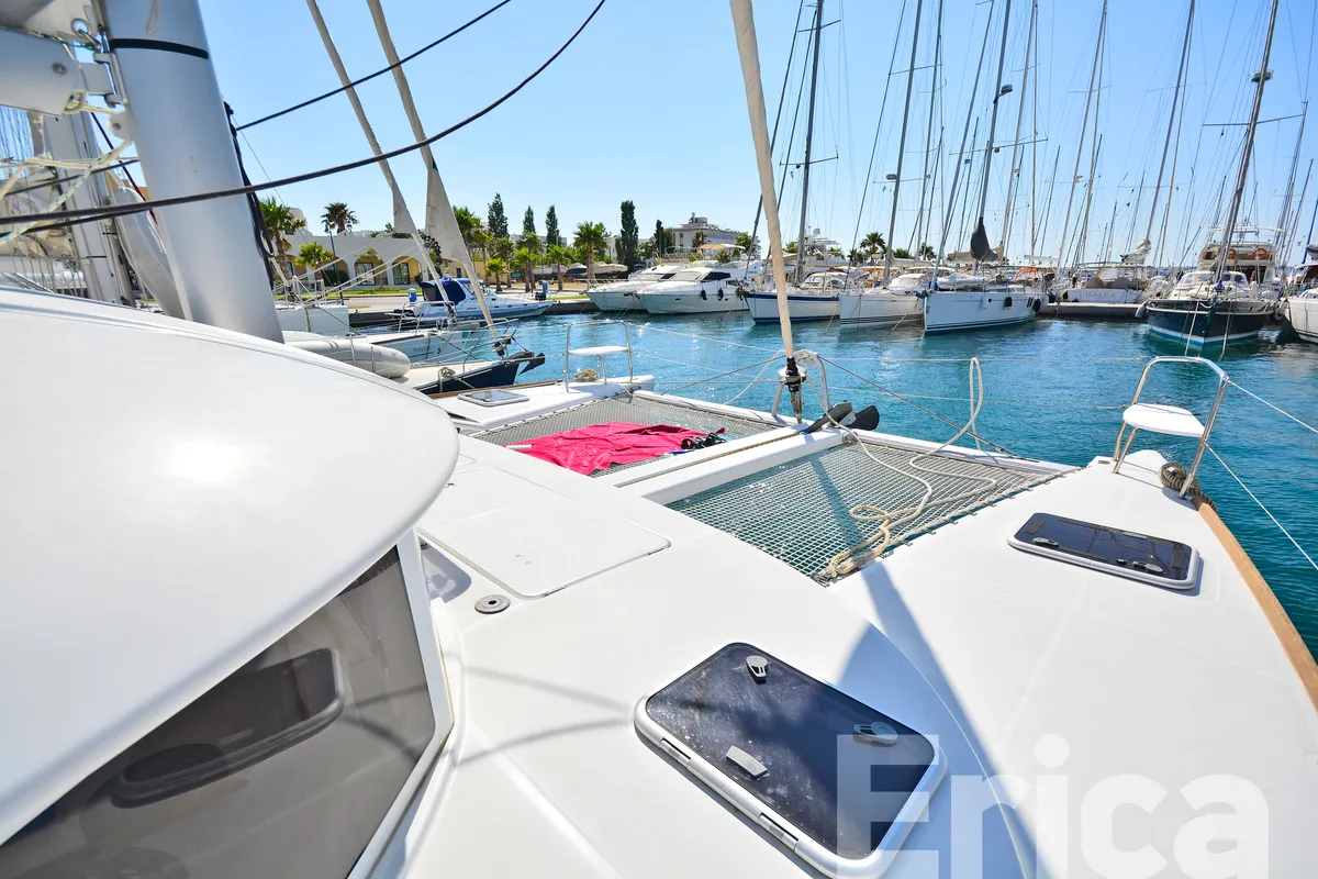 Deck of Erica, a Lagoon 380 S2 catamaran at Kos, Greece