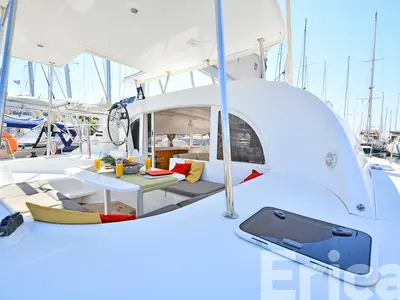 Deck of Erica, a Lagoon 380 S2 catamaran at Kos, Greece