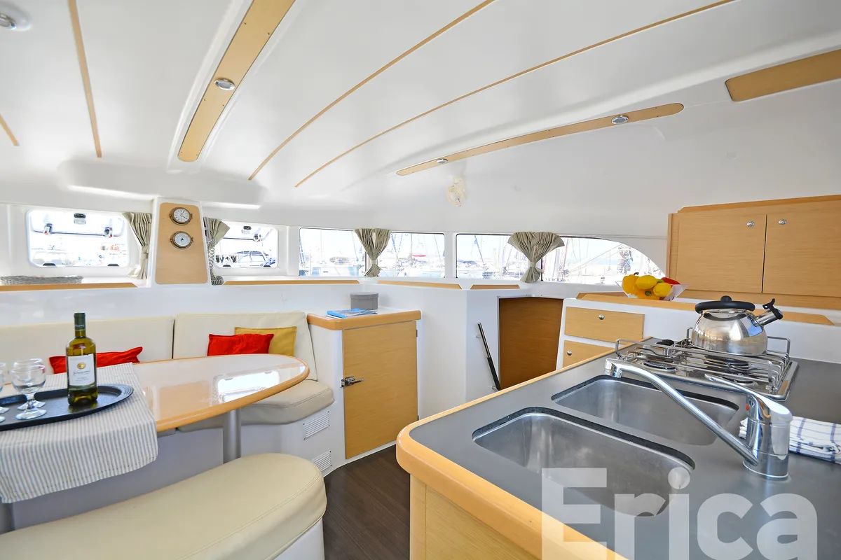 Galley of Erica, a Lagoon 380 S2 catamaran at Kos, Greece