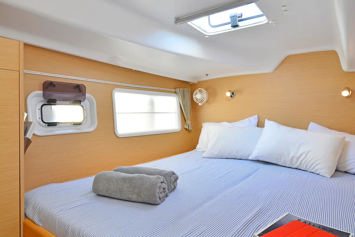 Cabin on Erica, a Lagoon 380 S2 catamaran at Kos, Greece