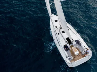 Exterior view of Dinamica, a Beneteau Oceanis 40.1 sailboat at San Vincenzo, Italy