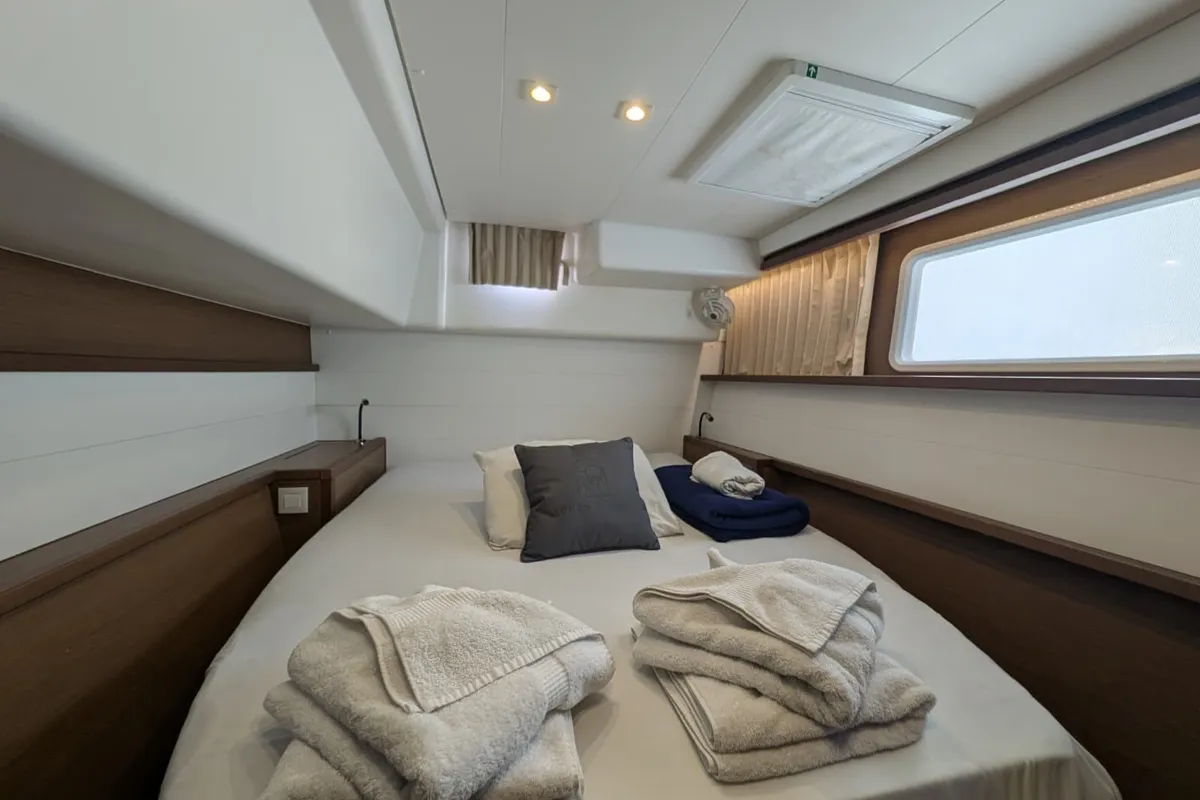 Cabin on Apres Soleil, a Lagoon 450 Fly catamaran at Road Town, British Virgin Islands