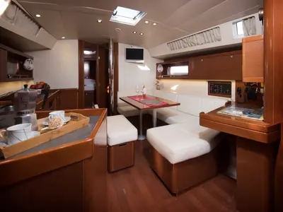 Salon of Frida, a Beneteau Oceanis 45 sailboat at Grad Kaštela, Croatia