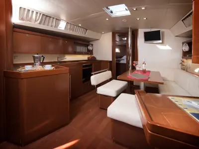 Galley of Frida, a Beneteau Oceanis 45 sailboat at Grad Kaštela, Croatia