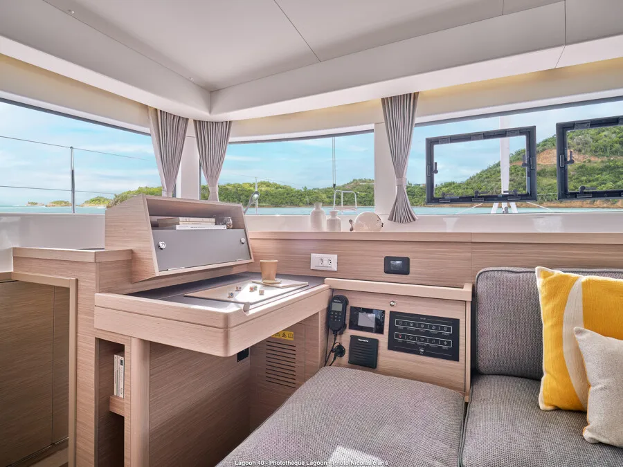 Salon of LINDA, a Lagoon 40 catamaran at Split, Croatia