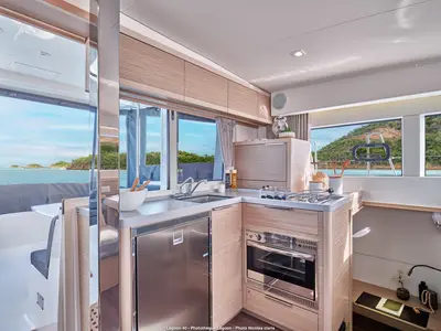 Galley of LINDA, a Lagoon 40 catamaran at Split, Croatia