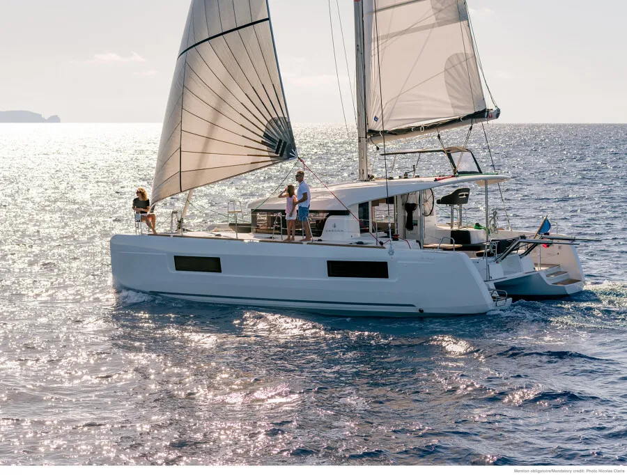Exterior view of LINDA, a Lagoon 40 catamaran at Split, Croatia