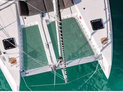Deck of LINDA, a Lagoon 40 catamaran at Split, Croatia