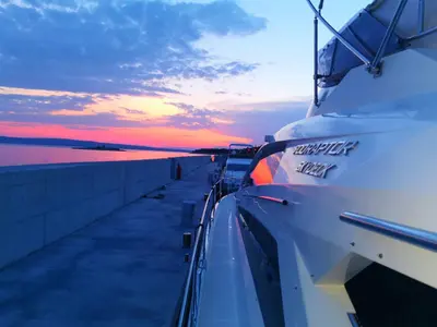 Obsession two, a Galeon 700 motor yacht at Novi Vinodolski, Croatia