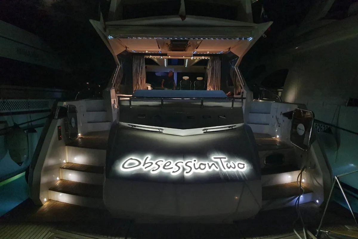 Obsession two, a Galeon 700 motor yacht at Novi Vinodolski, Croatia