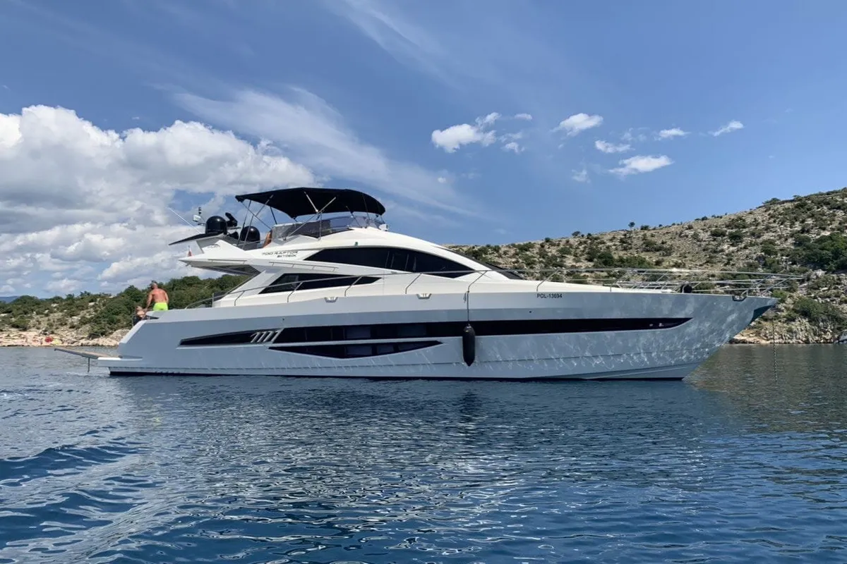 Obsession two, a Galeon 700 motor yacht at Novi Vinodolski, Croatia