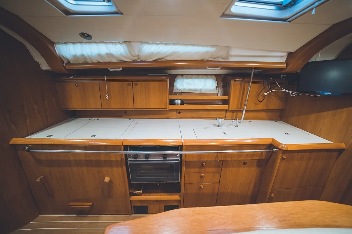 Galley of Anax, a Jeanneau Sun Odyssey 49i sailboat at Volos, Greece
