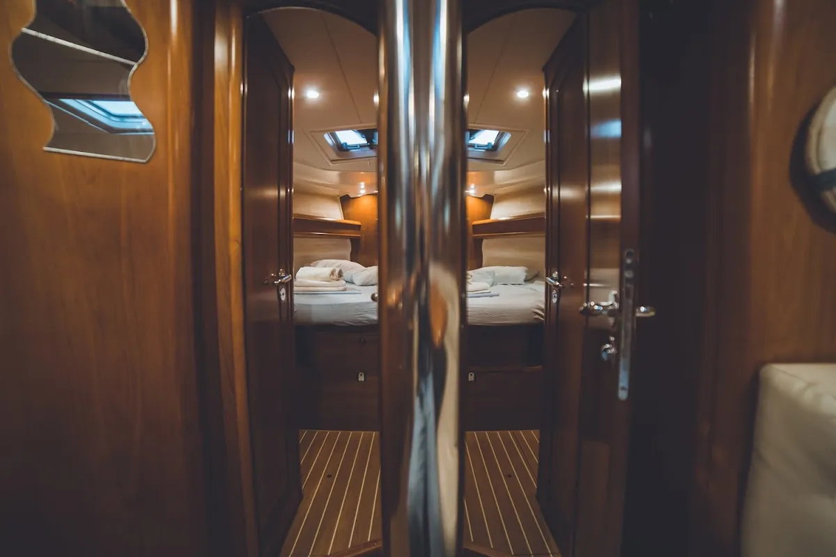 Cabin on Anax, a Jeanneau Sun Odyssey 49i sailboat at Volos, Greece