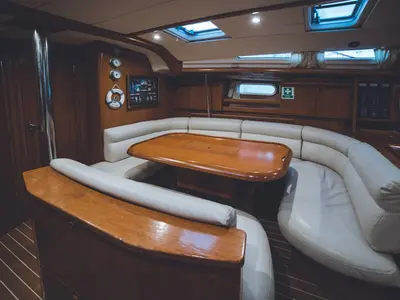 Salon of Anax, a Jeanneau Sun Odyssey 49i sailboat at Volos, Greece