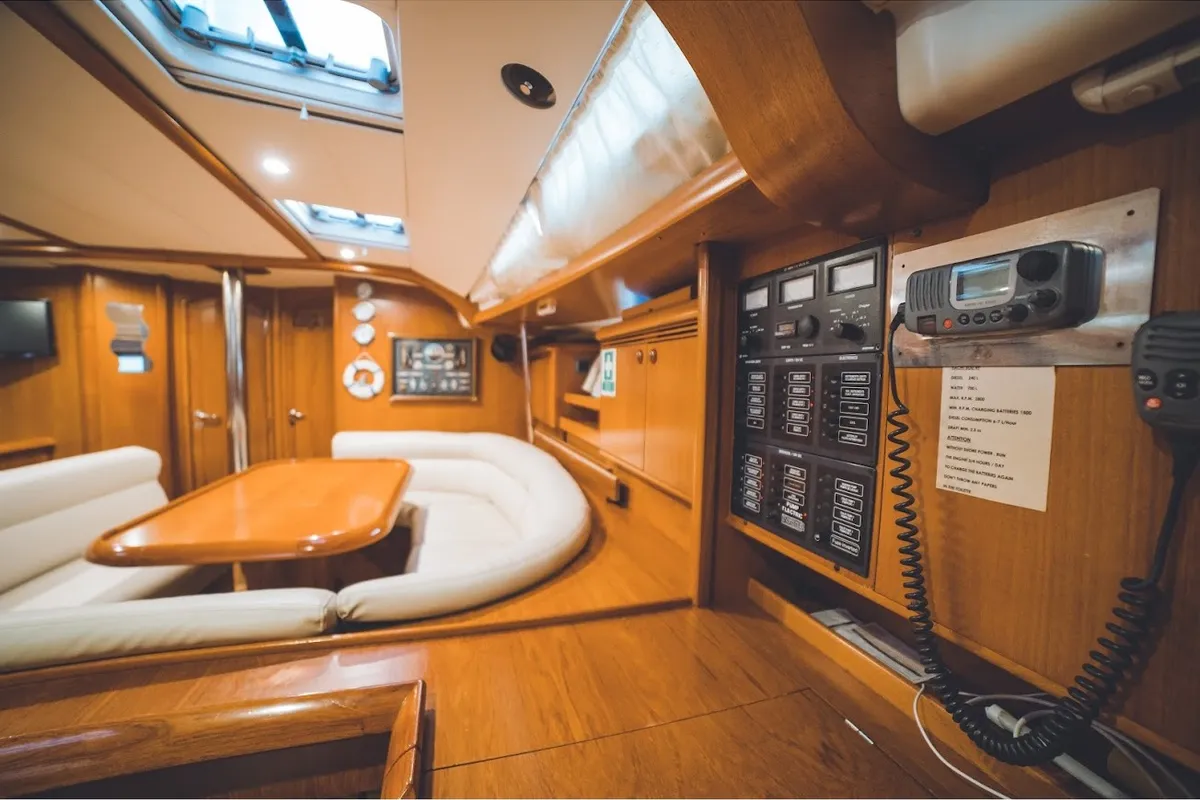Salon of Anax, a Jeanneau Sun Odyssey 49i sailboat at Volos, Greece