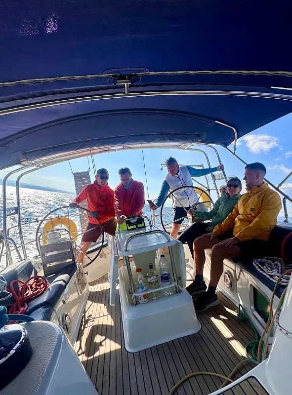 Cockpit of Anax, a Jeanneau Sun Odyssey 49i sailboat at Volos, Greece