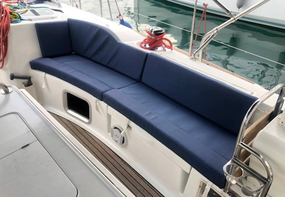Deck of Anax, a Jeanneau Sun Odyssey 49i sailboat at Volos, Greece