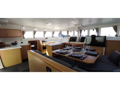 Salon of The Full House - (A/C - Generator - Refit 2021), a Lagoon 500 catamaran at Athens, Greece