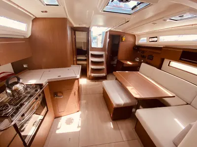 Galley of Yello (Pax 10), a Beneteau Oceanis 40.1 sailboat at Municipal Unit of Lefkada, Greece