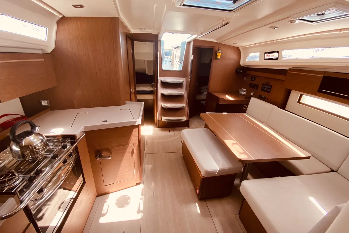 Galley of Yello (Pax 10), a Beneteau Oceanis 40.1 sailboat at Municipal Unit of Lefkada, Greece