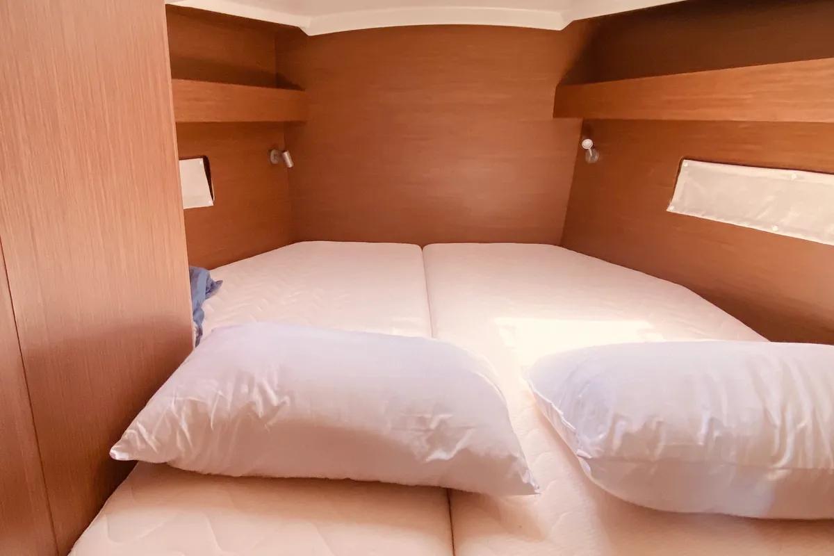 Cabin on Yello (Pax 10), a Beneteau Oceanis 40.1 sailboat at Municipal Unit of Lefkada, Greece