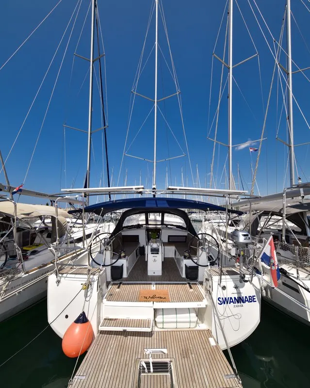 Swannabe, a Jeanneau Sun Odyssey 490 sailboat at Općina Sukošan, Croatia