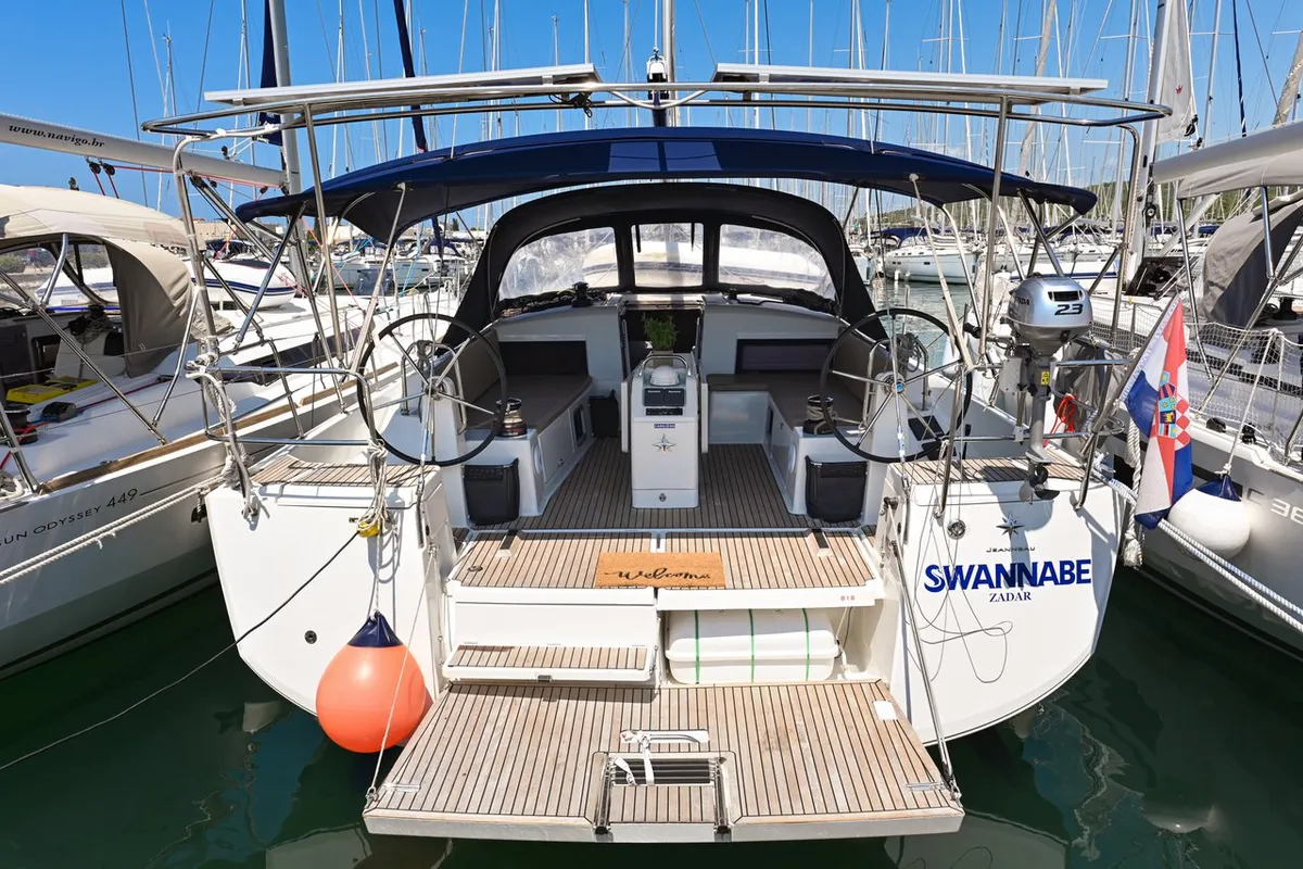 Swannabe, a Jeanneau Sun Odyssey 490 sailboat at Općina Sukošan, Croatia