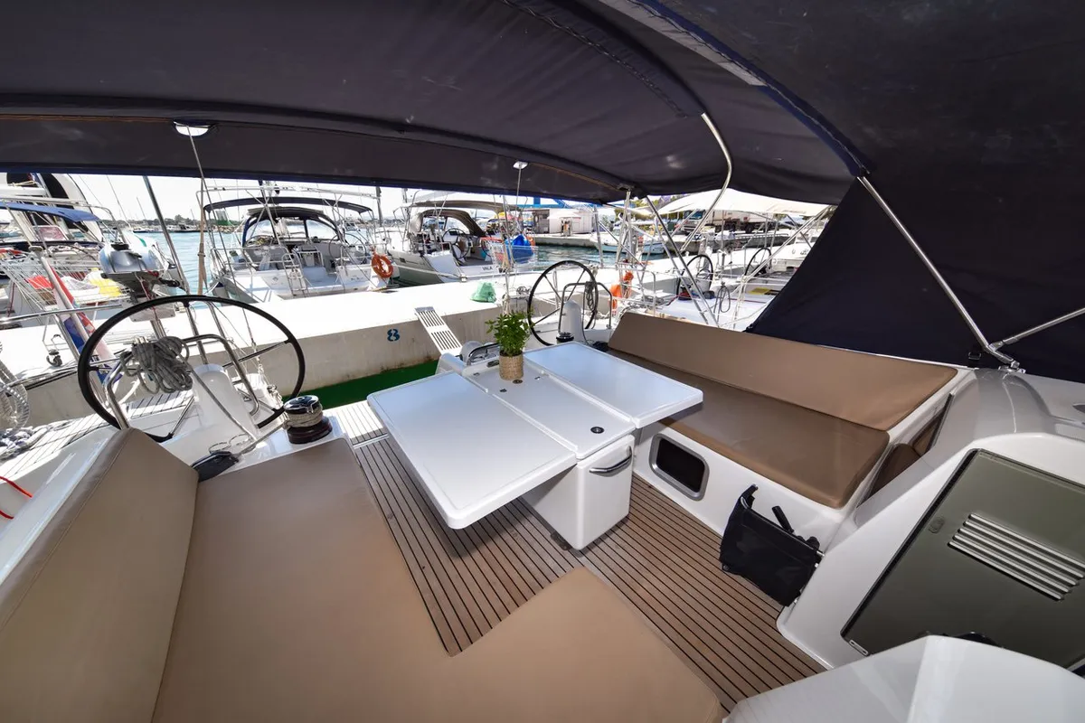 Swannabe, a Jeanneau Sun Odyssey 490 sailboat at Općina Sukošan, Croatia