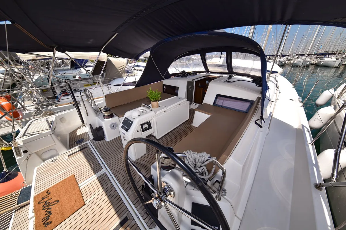 Swannabe, a Jeanneau Sun Odyssey 490 sailboat at Općina Sukošan, Croatia