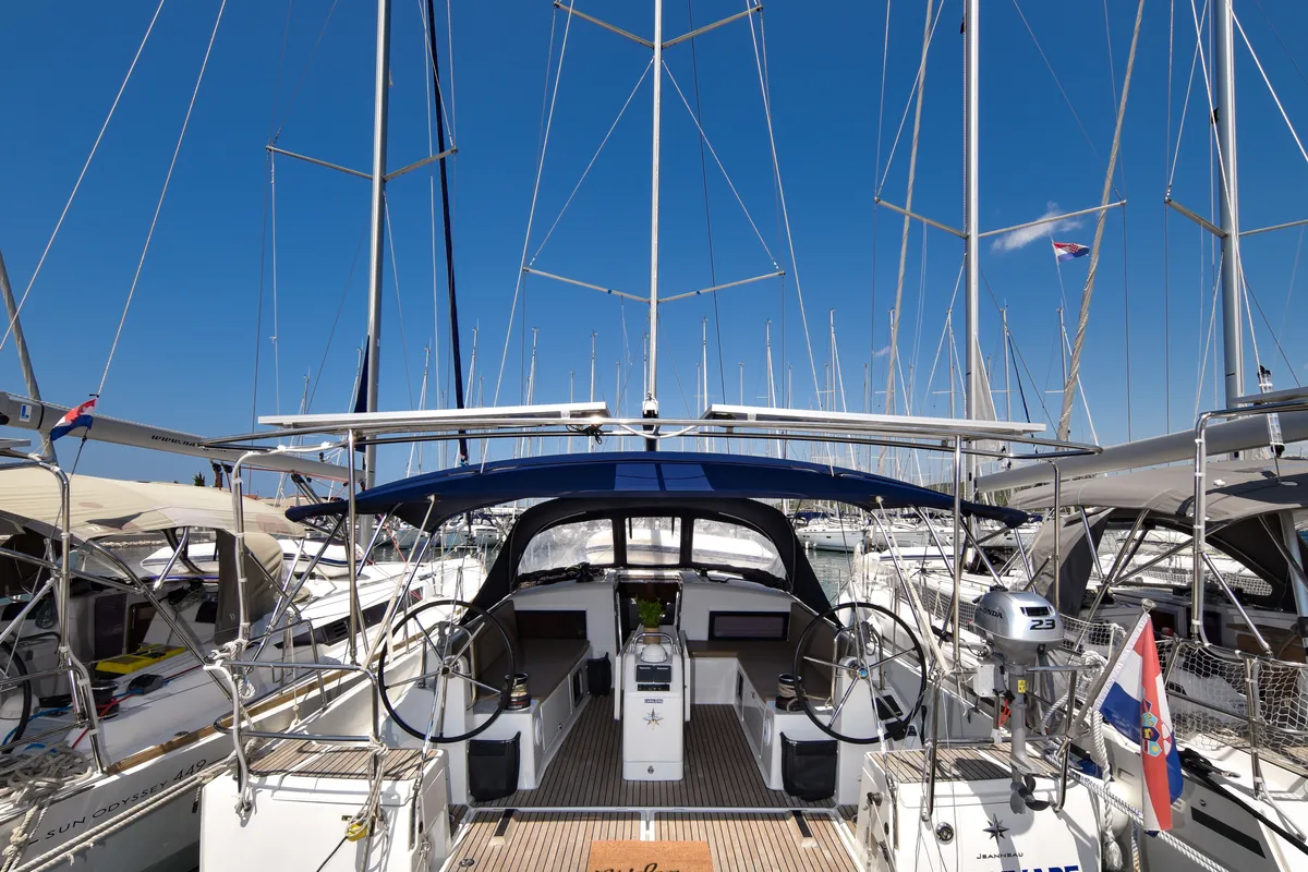 Swannabe, a Jeanneau Sun Odyssey 490 sailboat at Općina Sukošan, Croatia