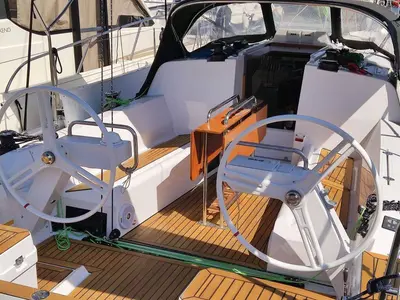 Cockpit of Stella Mare, a Elan E4 sailboat at Punat, Croatia