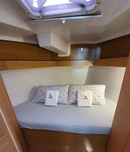 Cabin on Stella Mare, a Elan E4 sailboat at Punat, Croatia