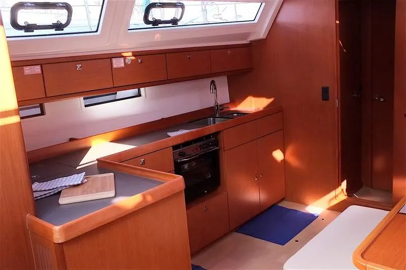 Galley of Sibylla, a Bavaria 46 Cruiser sailboat at Naples, Italy