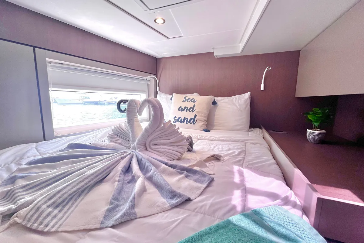 Cabin on Breezin, a Bali 4.6 catamaran at Parham Town, British Virgin Islands