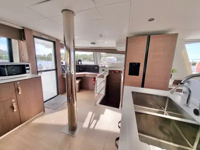 Galley of Breezin, a Bali 4.6 catamaran at Parham Town, British Virgin Islands