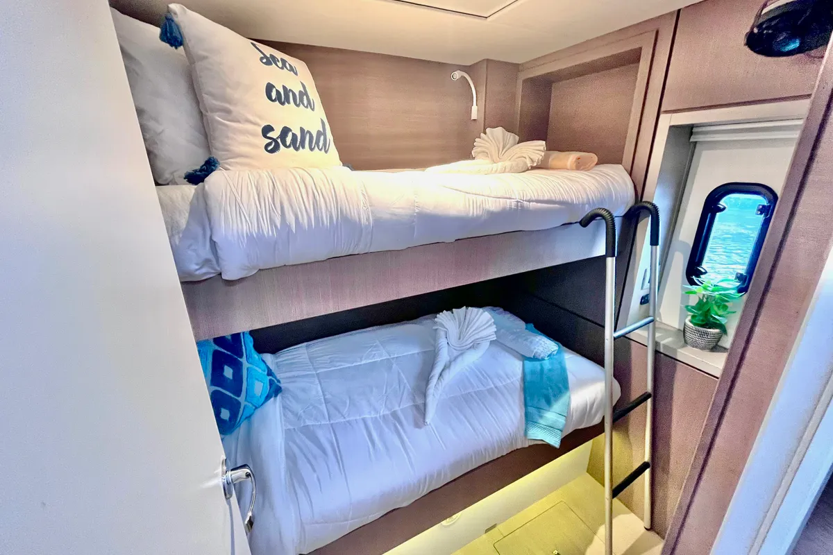 Cabin on Breezin, a Bali 4.6 catamaran at Parham Town, British Virgin Islands