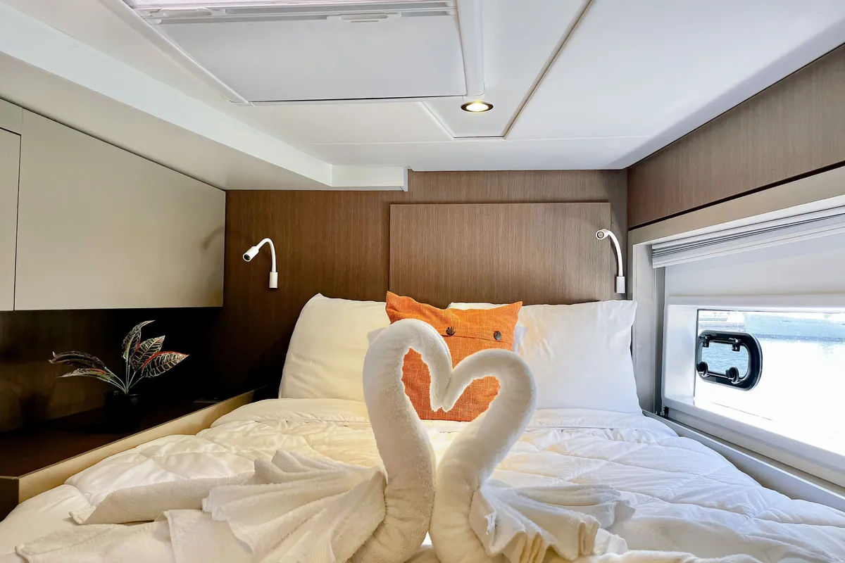 Cabin on Breezin, a Bali 4.6 catamaran at Parham Town, British Virgin Islands