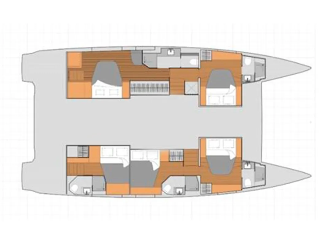 PACIFICO, a Fountaine Pajot Aura 51 catamaran at Sant Antoni de Portmany, Spain