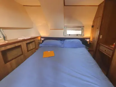 Cabin on Countess, a Cygnet Countess motorboat at Nieuwpoort, Belgium