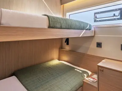 Galley of Mia, a Lagoon 47 catamaran at Lavreotiki, Greece