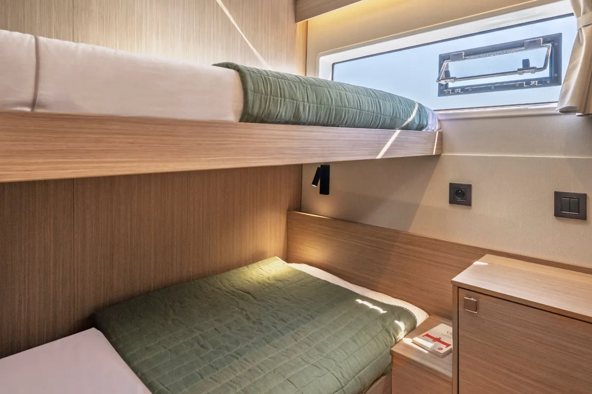 Galley of Mia, a Lagoon 47 catamaran at Lavreotiki, Greece