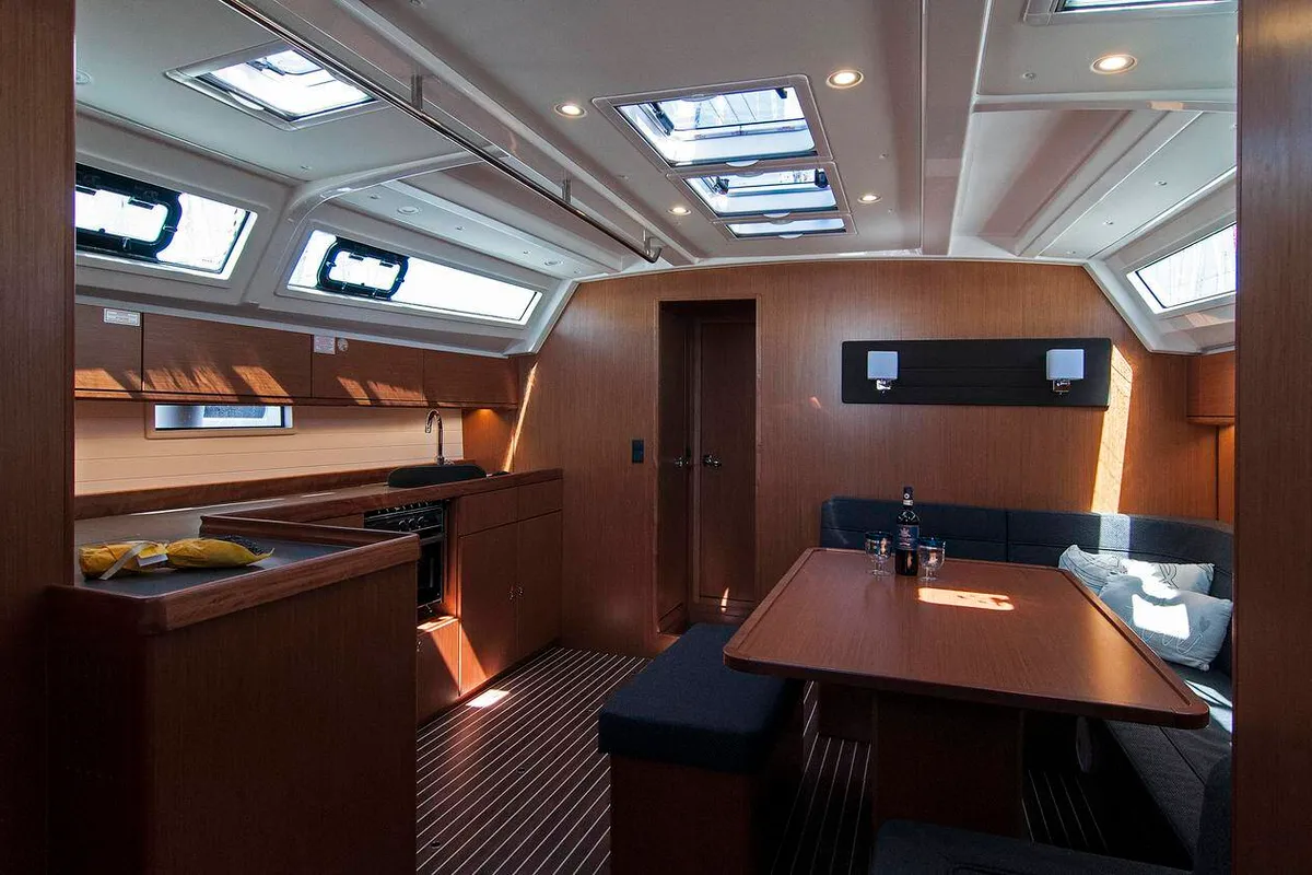 Salon of Adria Kristina, a Bavaria Cruiser 46 sailboat at Split, Croatia