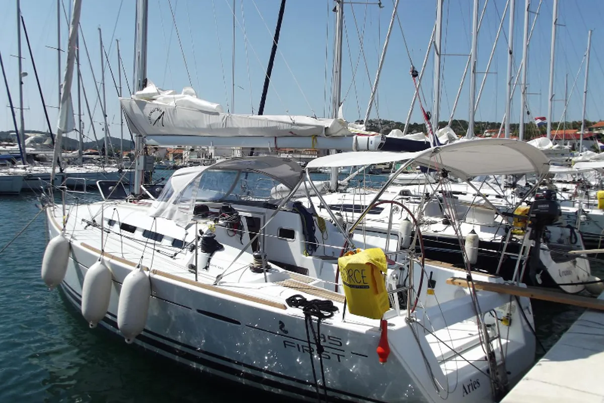 Exterior view of Capricorn, a Beneteau First 35 sailboat at Jezera, Croatia