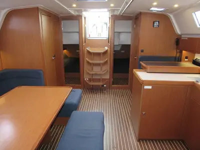 Salon of Wild Horse, a Bavaria 51 Cruiser sailboat at Gdańsk, Poland