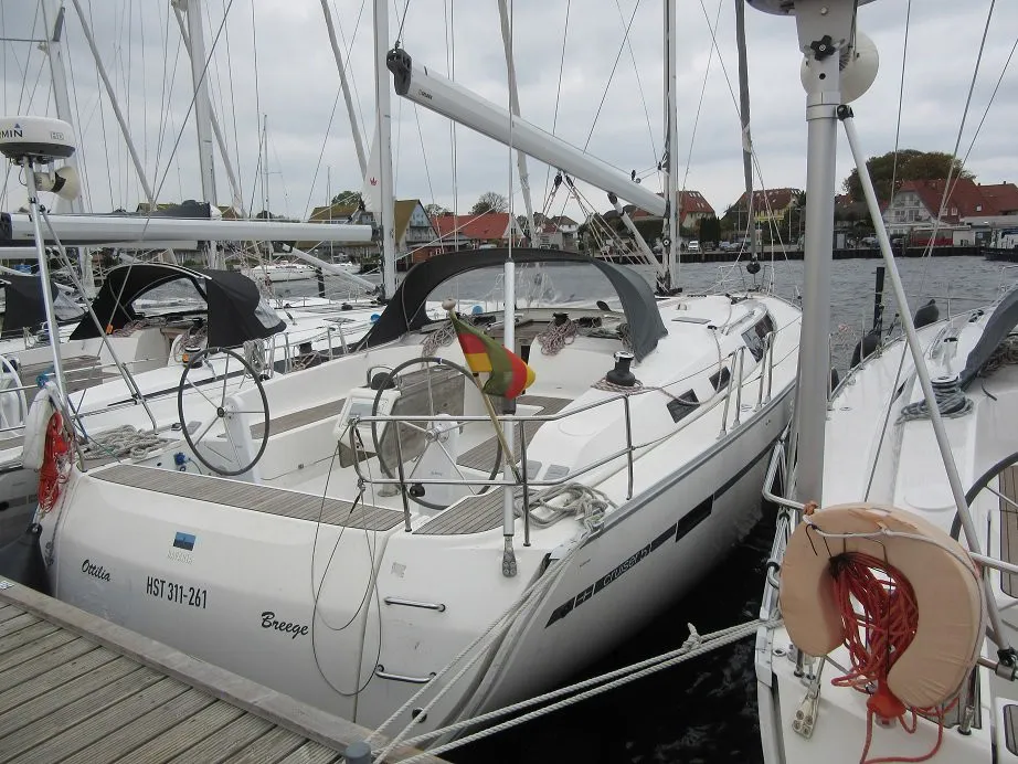 Exterior view of Wild Horse, a Bavaria 51 Cruiser sailboat at Gdańsk, Poland