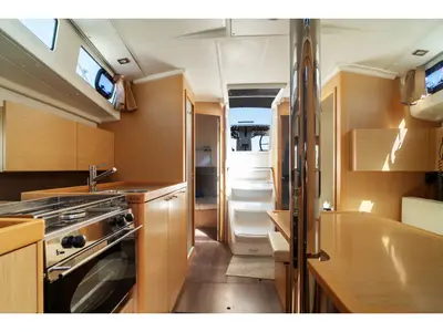 Galley of Epicteto, a Beneteau Oceanis 38 sailboat at Castelló d'Empúries, Spain